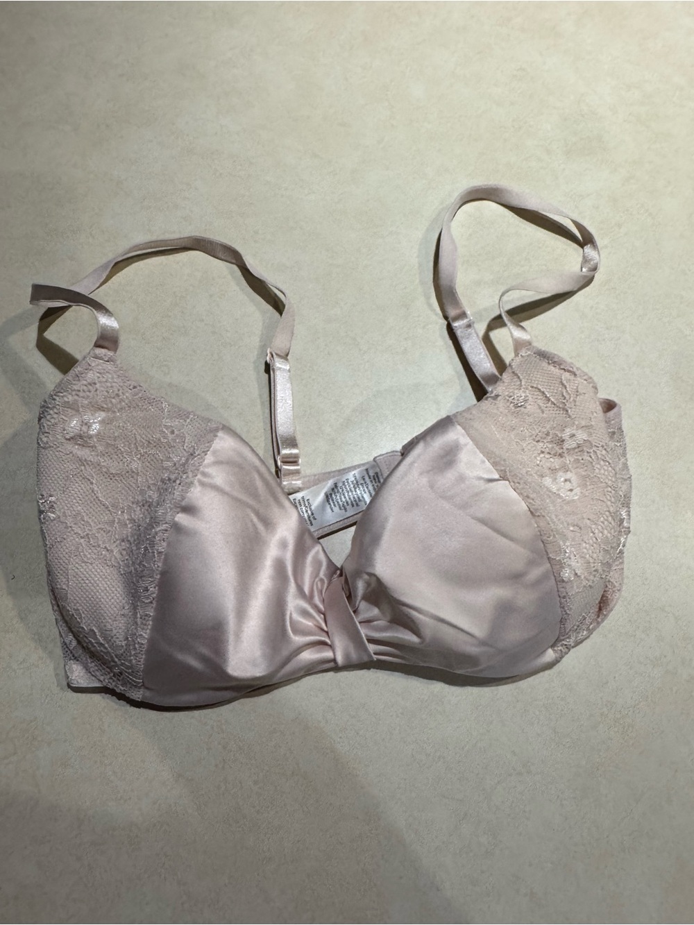 Adore Me Satin & Lace Bra - Dusty Pink